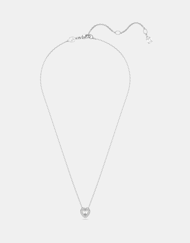 Swarovski - Ariana Grande x Swarovski pendant, Mixed cuts, Heart, White, Rhodium plated