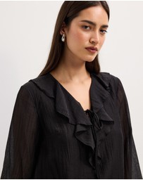 The Fated - Kyla Ruffled Neck Blouse