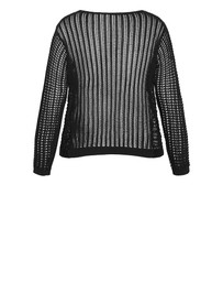 City Chic - Plus size Crochet Slouch Top - black