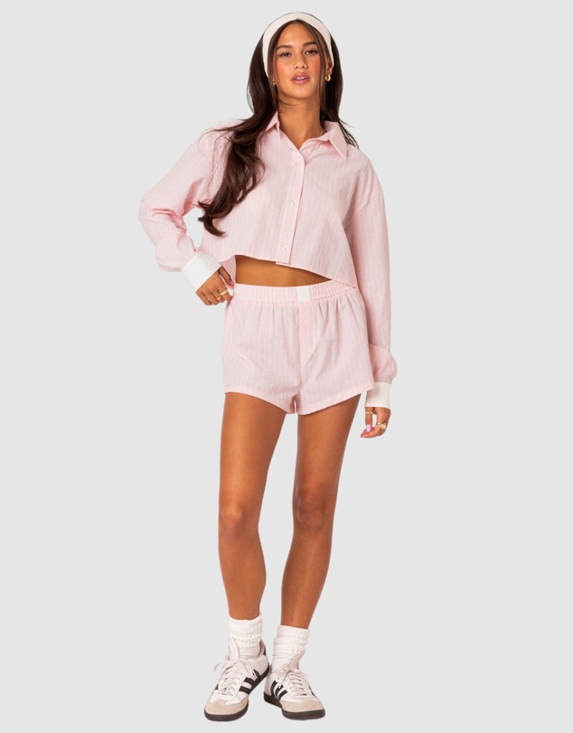 EDIKTED - Lea cropped button up shirt