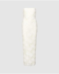 ROTATE - Flower Mesh Tube Dress