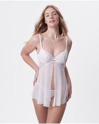 Bras N Things - Seraphine Babydoll & String Set - Ivory