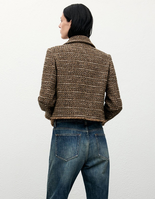 M.N.G - Tweed Jacket With Fur Collar