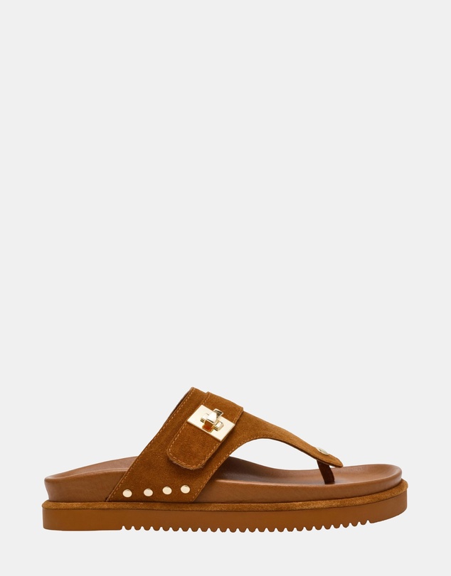 Steve Madden - Thona Chestnut Suede Sandals