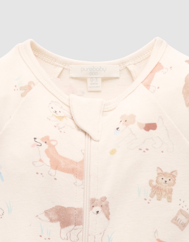 Purebaby - Printed Zip Growsuit-Kids-Babies