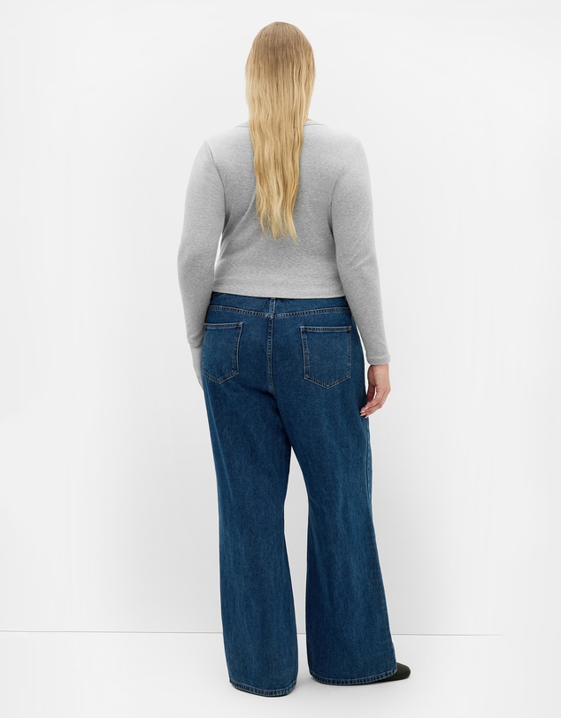 City Chic - Plus size Lily Button Through Rib Top - grey marle