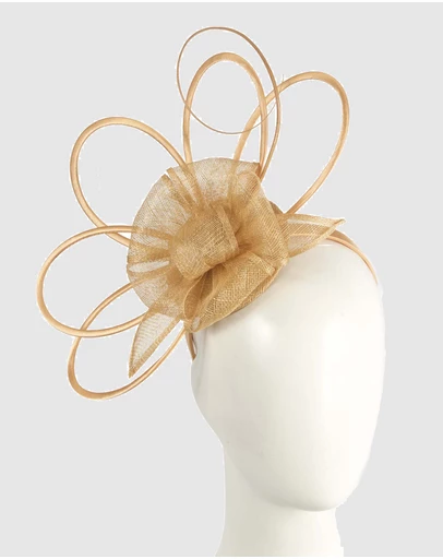 Max Alexander - Sinamay Gold Flower Racing Fascinator