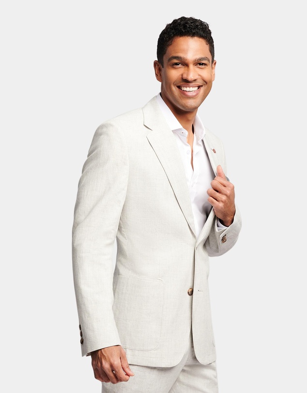 Brooksfield - Subtle Check Linen Blazer