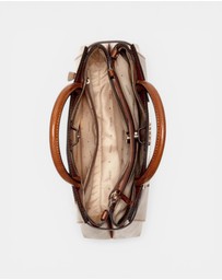 GUESS - Brown Melinda Triple Compartment Satchel Bag