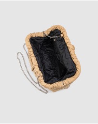 Olga Berg - AMALIA Pleated Woven Clutch
