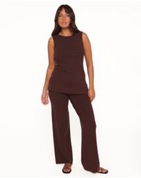 Petal & Pup - Beth Knitted Pant Set - Chocolate