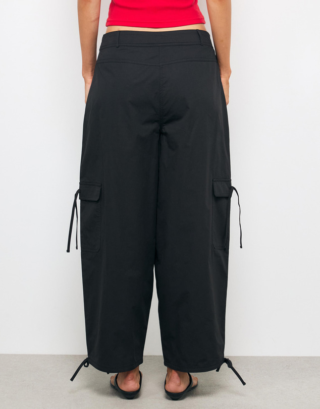AERE - Cargo Tie Detail Barrel Leg Pants