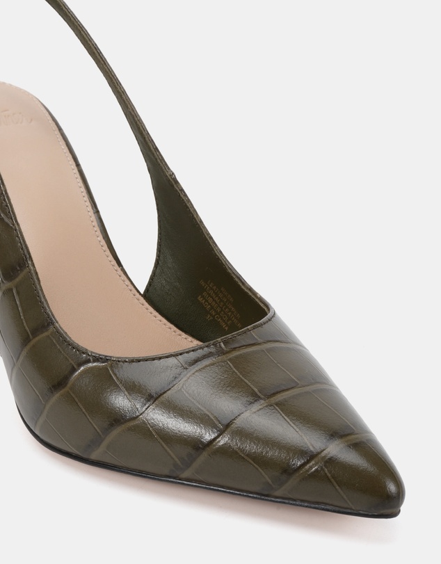 Wittner - Riker Croc Embossed Leather Slingbacks