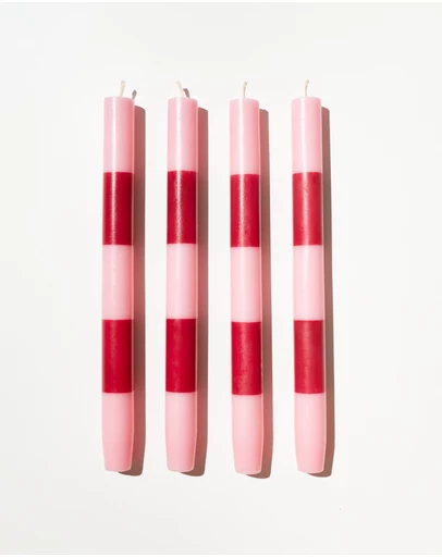 Fazeek - Striped Candle in Pink & Maroon