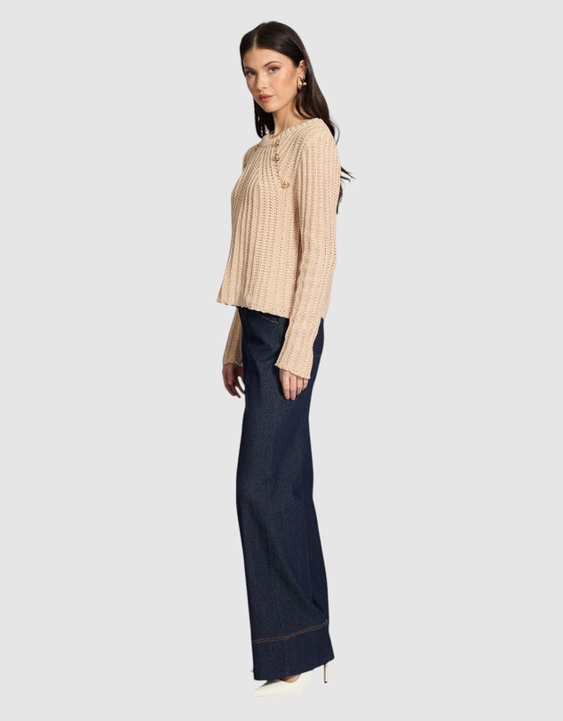 Honey and Beau - Biana Button Detail Jumper