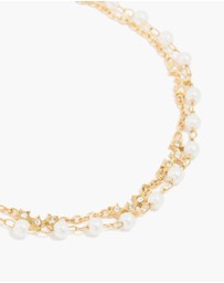 Lovisa - Waterproof Gold Plated Stainless Steel Pearl & Cubic Zirconia Bracelet