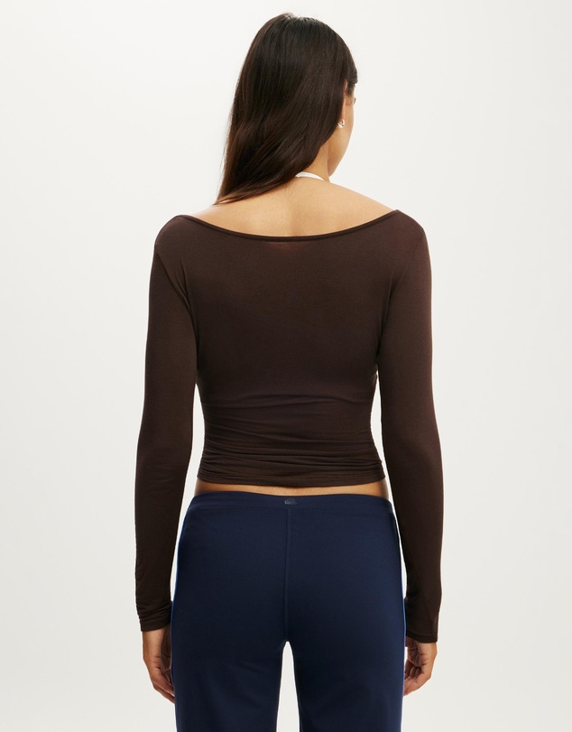 Cotton On Body Active - Active Sheer Boat Neck Long Sleeve