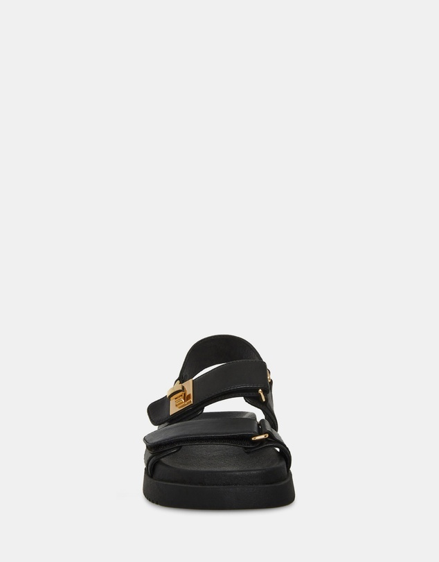 Steve Madden - Mona Black Leather Sandals