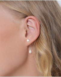 Elli Jewelry - Earrings Earjacket Drop Trend with shell core pearls in 925 sterling silver