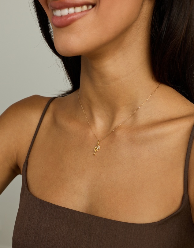 Michael Hill - Citrine & White Topaz Aperol Spritz Cocktail Pendant in 18kt Gold Vermeil