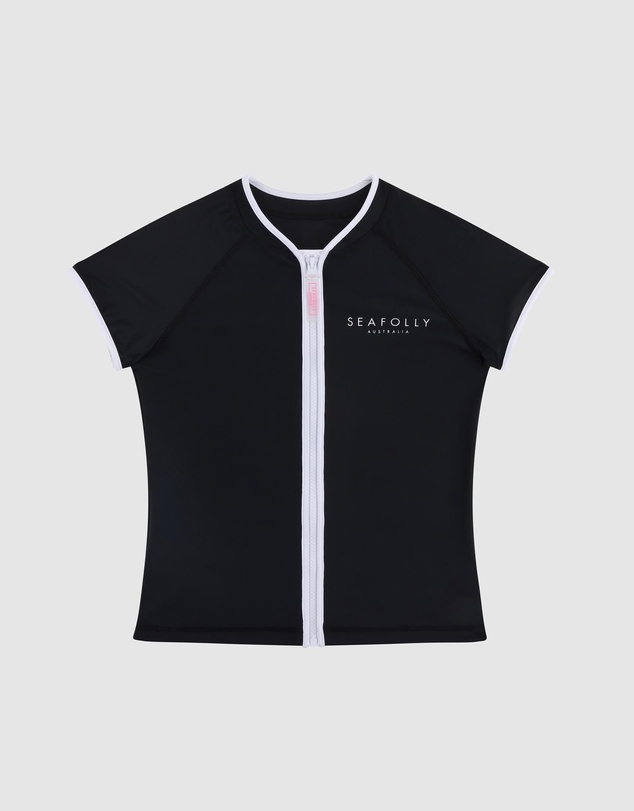 Seafolly - Essentials SS Zip Rashie - Teens