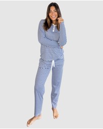 Sant And Abel - Women's Marina Jersey Knit Stripe Long PJ Set