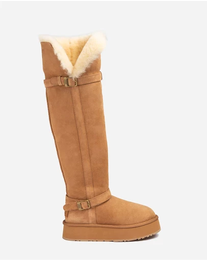Ozwear Connection Uggs - Ugg Classic Platform Buckle Tall Boots (Over The Knee)