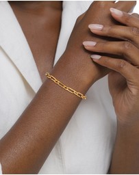 Elli Jewelry - Bracelet Women Basic Link Chain 925 Sterling Silver Gold Plated