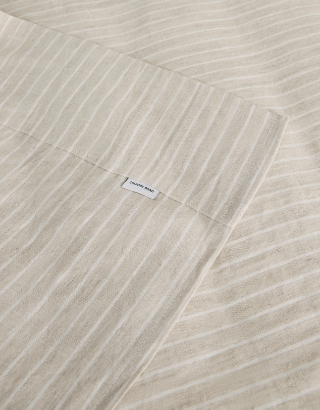 Country Road - Skye Linen Queen Flat Sheet