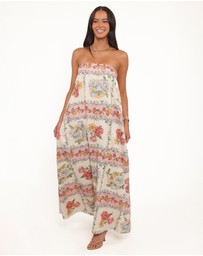 Petal & Pup - Amora Strapless Maxi Dress - Rose Tile