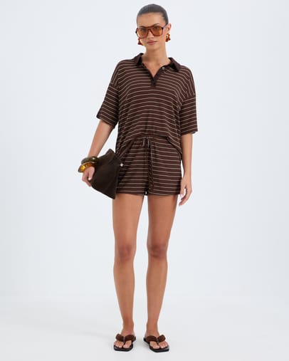 Chocolate & White Stripe