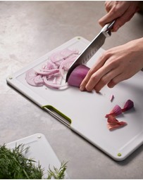 Joseph Joseph - Folio™ Steel Set of 4 Colour-coded Chopping Boards with Stainless-steel Case (Light Stone)