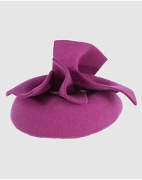 Max Alexander - Winter Fuchsia Felt Pillbox with Bow