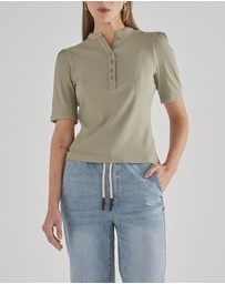 DRICOPER DENIM - Misha Sage Green Rib Top