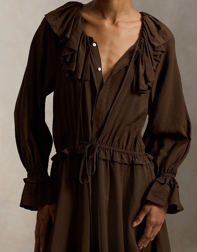 Polo Ralph Lauren - Ruffled Blouson Crepe Dress