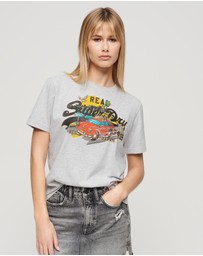 Superdry - LA Vintage Logo Graphic Relaxed Tee Flake Grey Marle