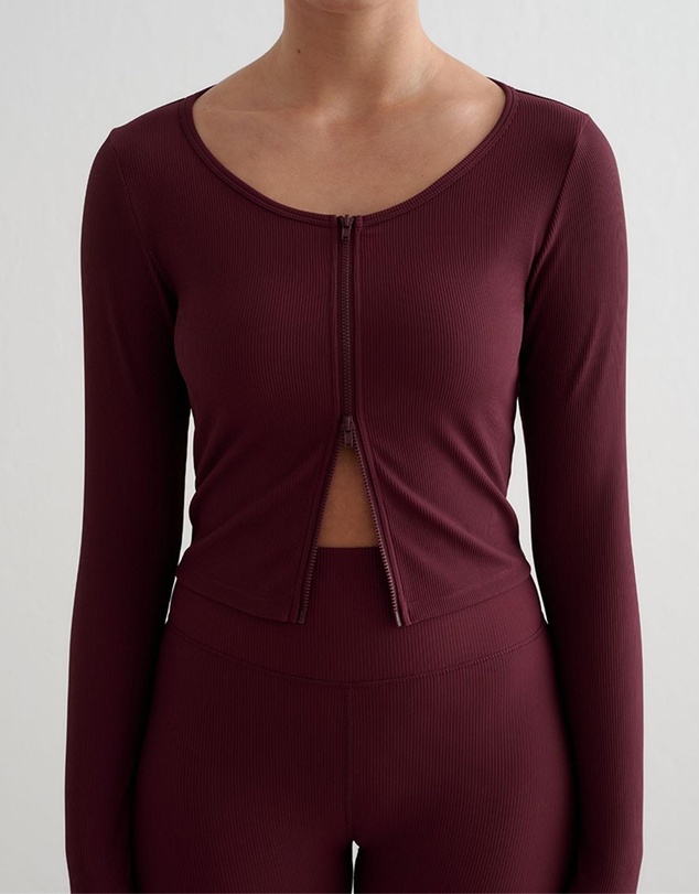 Aim'n - Ribbed Performance Zip Cardigan