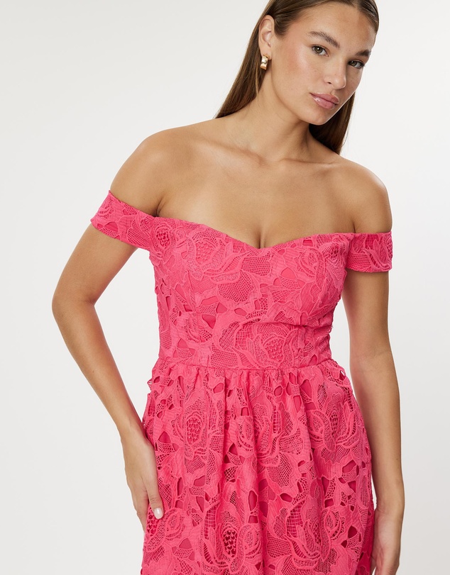 Romance by Honey and Beau - Eve Off Shoulder Midi Dress