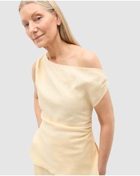 Seed Heritage - Linen Draped Shoulder Top