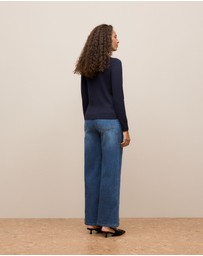 Trenery - Merino Classic Crew in Night Sky