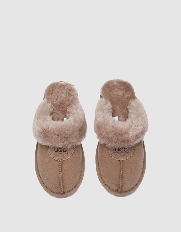 EVERAU - Australian Shepherd Ugg Waffle Slipper Sheepskin Upper House Shoes