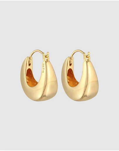 Elli Jewelry - Chunky Hoop Earrings in Gold-Plated 925 Silver