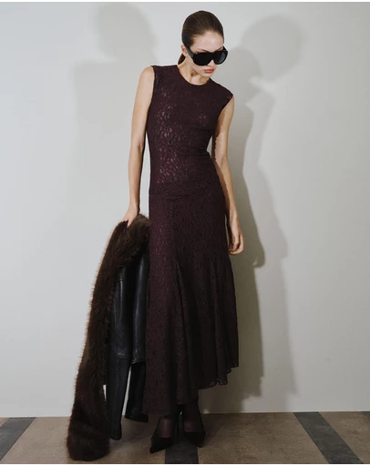 M.N.G - Asymmetric Lace Dress