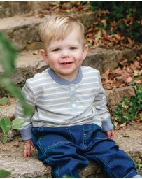 Kynd Baby - Henley Top in Sky Blue Stripe