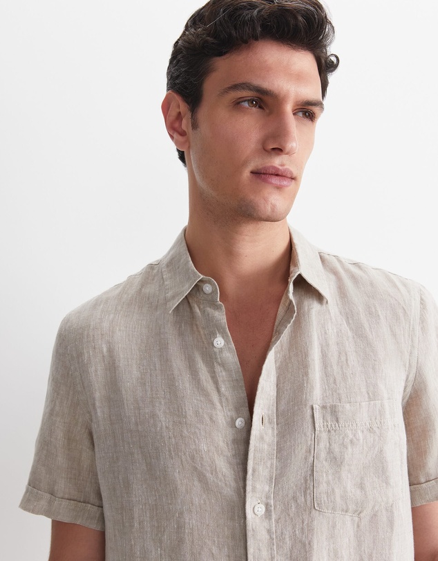 Sportscraft - Short Sleeve Yarn Dyed Linen Shirt