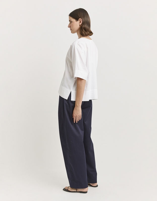 Toorallie - Poplin Split Neck Top