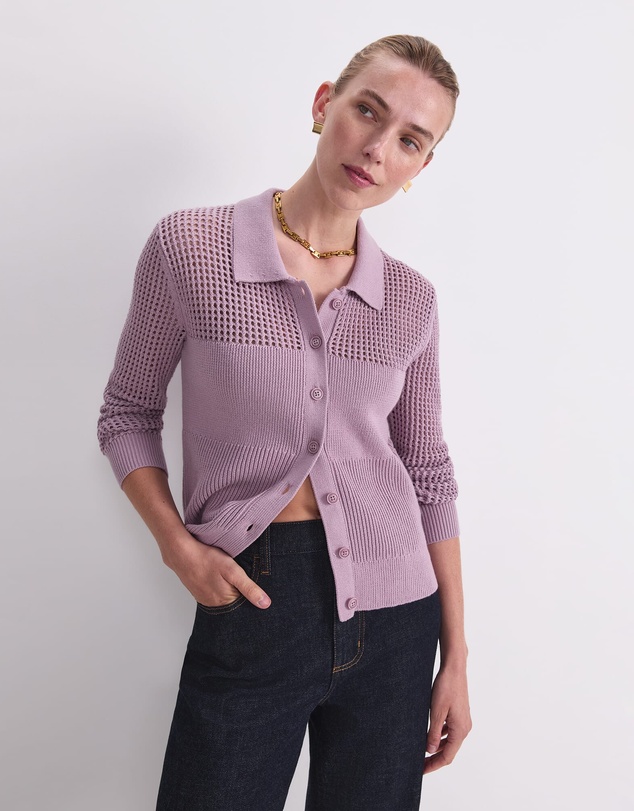 Sportscraft - Elka Pointelle Shirt Cardigan