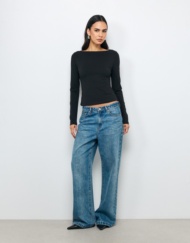 AERE - Tess Boat Neck T-Shirt