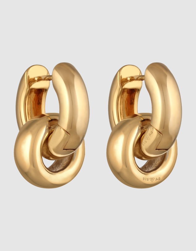 Elli Jewelry - Chunky Hoop Earrings in Gold-Plated 925 Silver