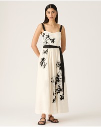 MOS The Label - Lis Embroidery Midi Dress
